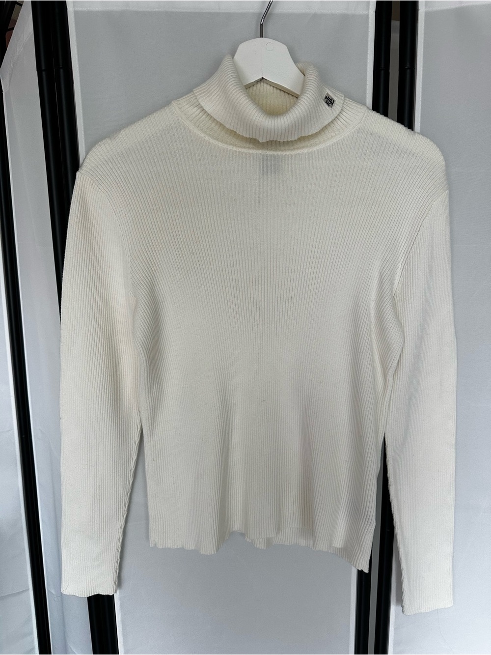 Lauren Ralph Lauren petite 100% cotton white turtleneck P/M